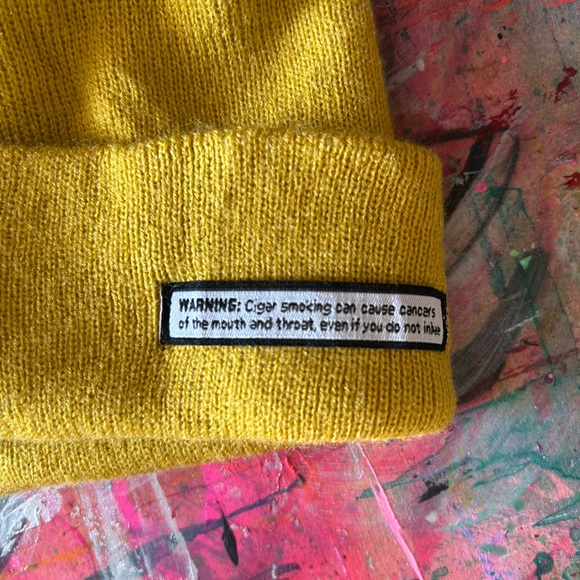 White Owl Beanie - Golden Yellow - Exclusive Bird Buck Item! - Picture 2 of 4